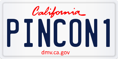 CA license plate PINCON1