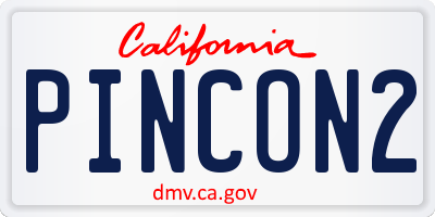 CA license plate PINCON2