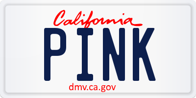 CA license plate PINK