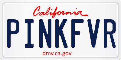 CA license plate PINKFVR