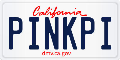 CA license plate PINKPI