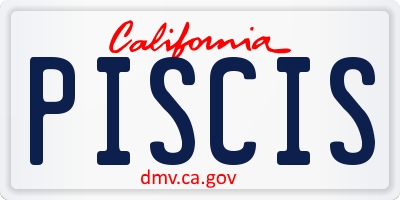 CA license plate PISCIS