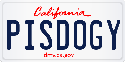 CA license plate PISDOGY