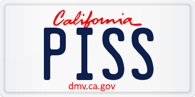 CA license plate PISS