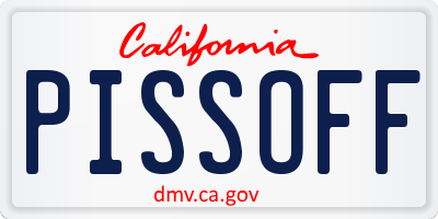 CA license plate PISSOFF