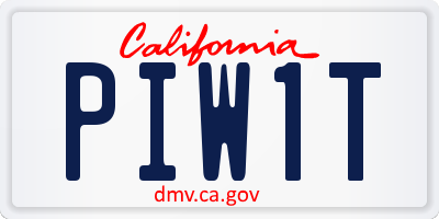 CA license plate PIW1T