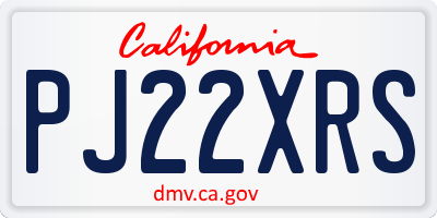 CA license plate PJ22XRS