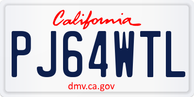 CA license plate PJ64WTL