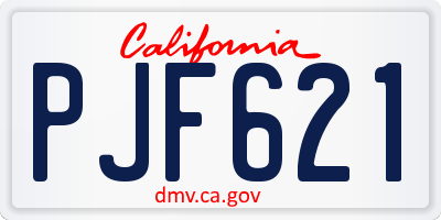 CA license plate PJF621