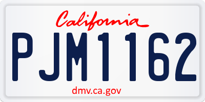 CA license plate PJM1162