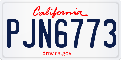 CA license plate PJN6773