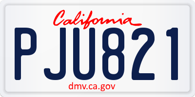 CA license plate PJU821