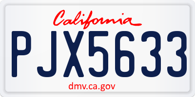 CA license plate PJX5633