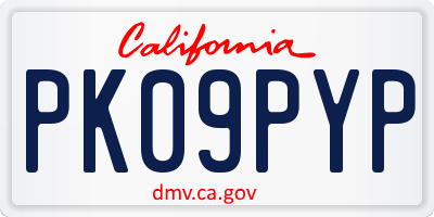 CA license plate PK09PYP