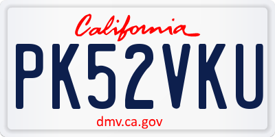 CA license plate PK52VKU