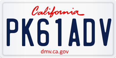 CA license plate PK61ADV