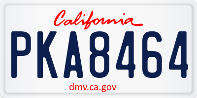 CA license plate PKA8464