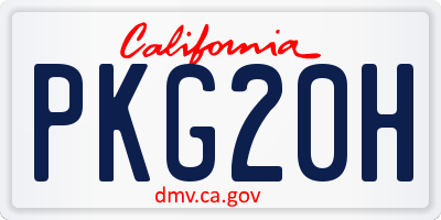 CA license plate PKG20H