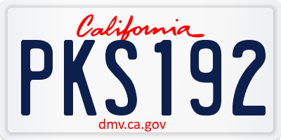 CA license plate PKS192