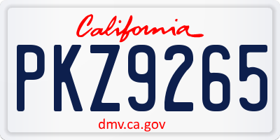 CA license plate PKZ9265