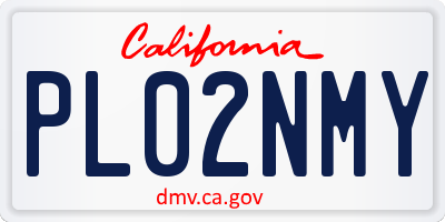 CA license plate PL02NMY