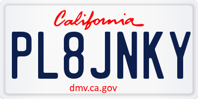 CA license plate PL8JNKY