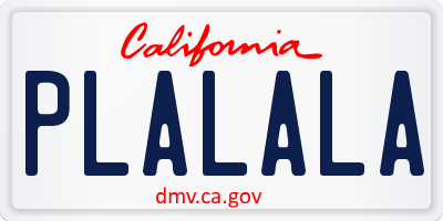 CA license plate PLALALA