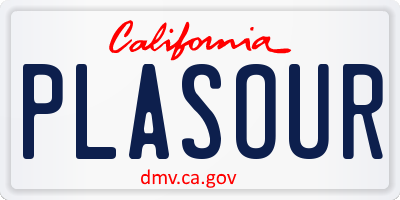 CA license plate PLASOUR