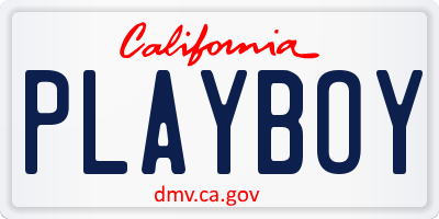 CA license plate PLAYBOY