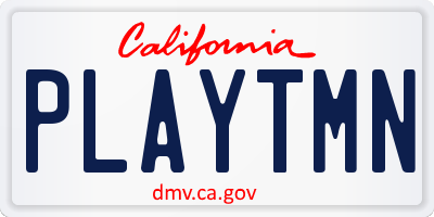 CA license plate PLAYTMN