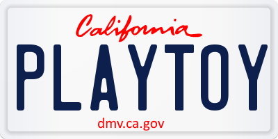 CA license plate PLAYTOY