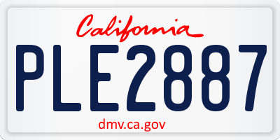 CA license plate PLE2887