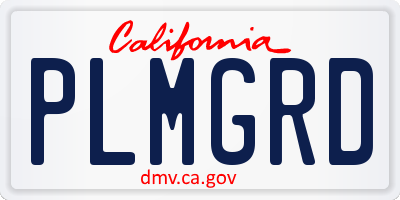 CA license plate PLMGRD