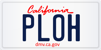 CA license plate PLOH