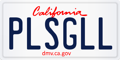 CA license plate PLSGLL