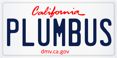 CA license plate PLUMBUS