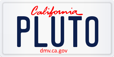 CA license plate PLUTO