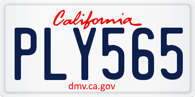 CA license plate PLY565