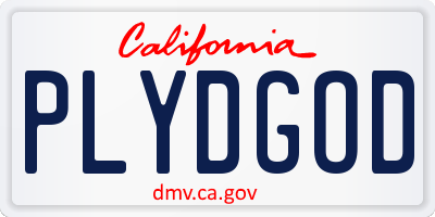 CA license plate PLYDGOD