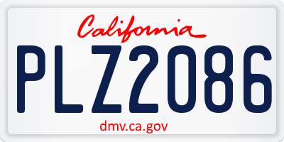 CA license plate PLZ2086