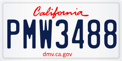 CA license plate PMW3488