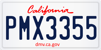 CA license plate PMX3355