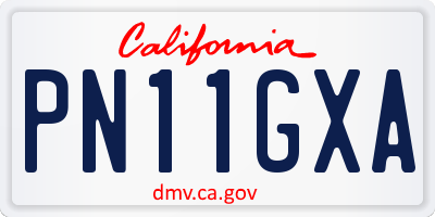 CA license plate PN11GXA