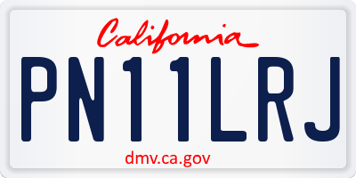 CA license plate PN11LRJ