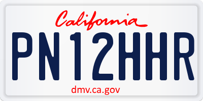 CA license plate PN12HHR