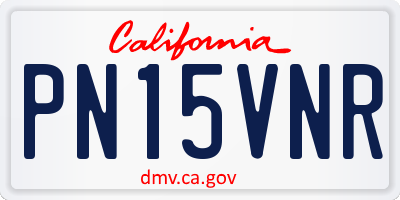 CA license plate PN15VNR