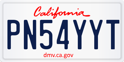 CA license plate PN54YYT