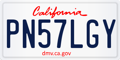 CA license plate PN57LGY