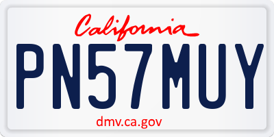 CA license plate PN57MUY