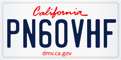 CA license plate PN60VHF